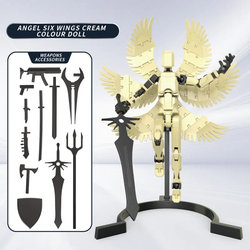 igoods.rose Model yang ditingkatkan Set Lucky 13 Articulated action figure 3D PuzzleDlY Blok bangunan Mainan Cetak 3D/ PenuhDummy 13 Action Figure/Dengan 4 Senjata dan 3Bentuk Tangan 2