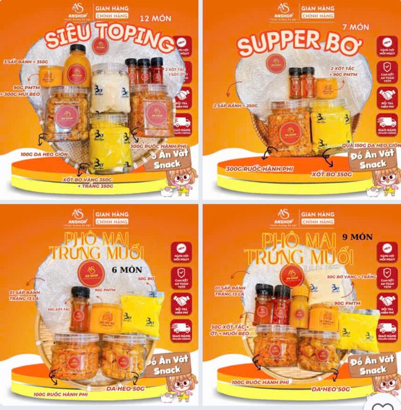 An Shop Combo Bánh Tráng Phơi Sương An Shop - Combo Lớn XXL M 5-10 Người Ăn & Combo Nhỏ Size S-Xs 1-2 Người Ăn