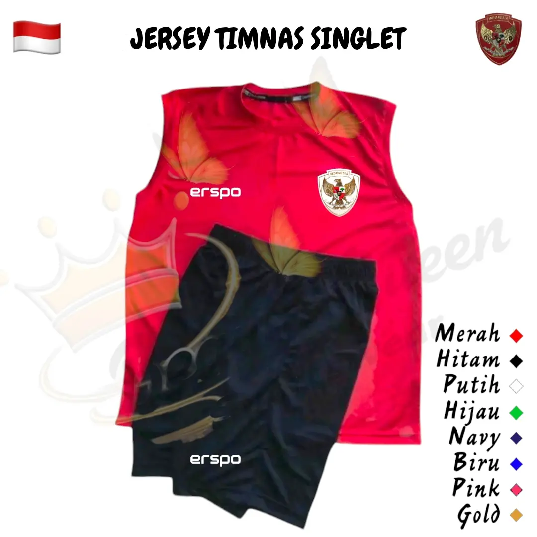 Setelan Jersey Timnas Home Away 2024 Singlet Training Baju Olahraga Pria Wanita Sport Tanpa Lengan Terbaru