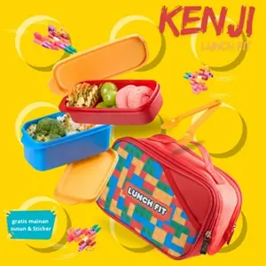 Moderno Tas Bekal kenji set 0f 4 pcs /tas bekal alumuniun fol /tas bekal motif balok