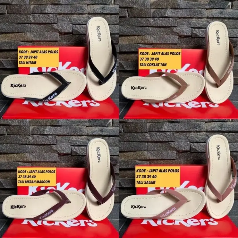 SANDAL JAPIT POLOS RUMAHAN WANITA SIMPEL OUTDOOR EMPUK KICKERS