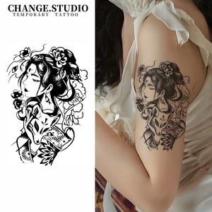 รอยสักชั่วคราว ดีไซน์หน้ากากสุนัขจิ้งจอก ติดทนนาน 15 วัน กันน้ำ ไม่กลัวแรงเสียดทาน สติ๊กเกอร์รอยสัก