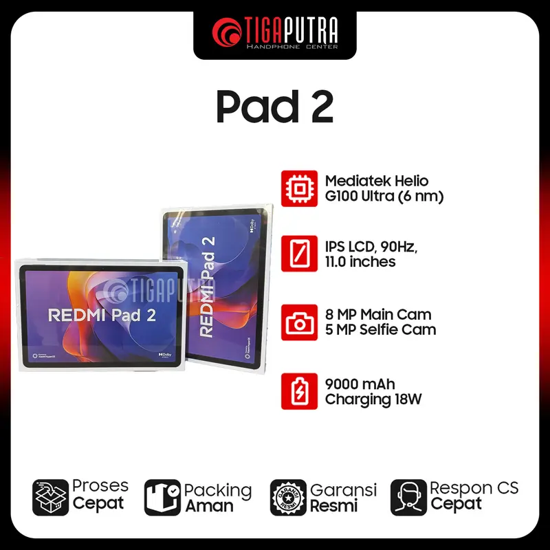 Redmi Pad 2 (Ram 4GB, Rom 128GB, Helio G100 Ultra, Battery 9000 mAh)