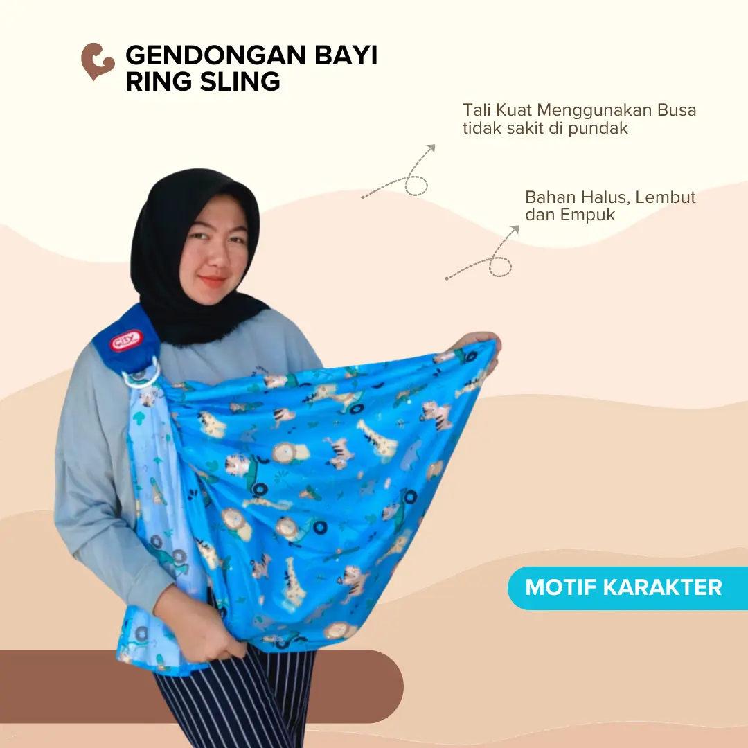 Gendongan Bayi Multifungsi Model Ring Sling Panjang