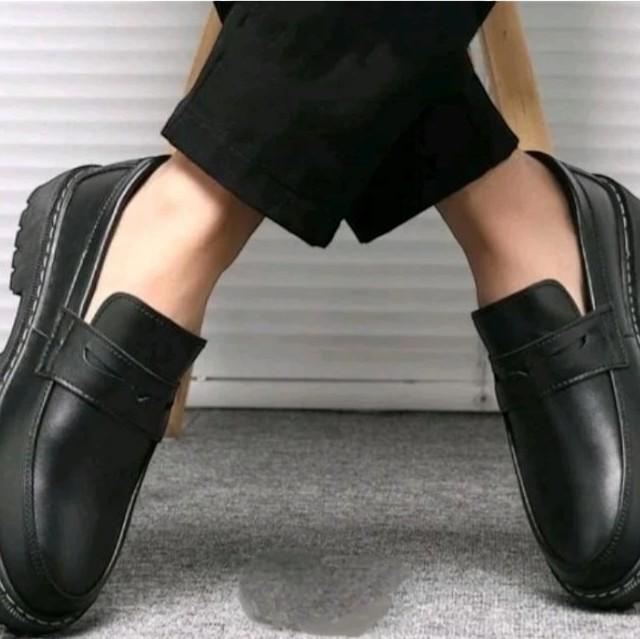 Sepatu Loafers ONIBI docmart formal slop pantofel kerja pria hitam Kasual Oxfroad - Shoes, Flat Karet 5