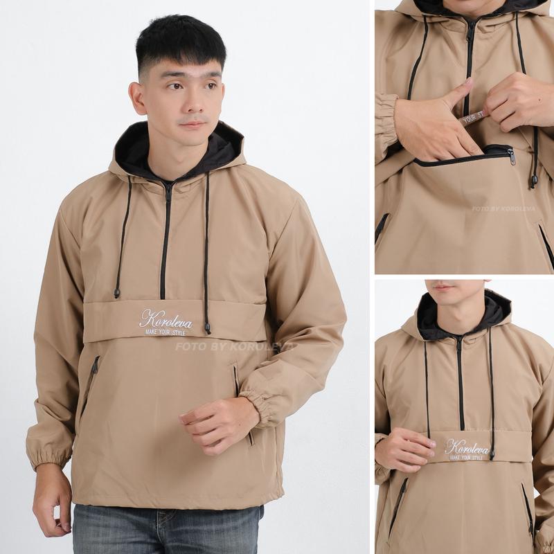 Product Introduction of Jaket pria distro Bandung hoodie dua sisi bolak balik keren grosir pakaian keren jaket cowok jaket parasut jaket parasut pria jaket parka jaket pria distro Nyaman parasut cougle Bordir Waterproof Casual Fleece Sweater Tebal Hitam Jumper Navy jersey set 4