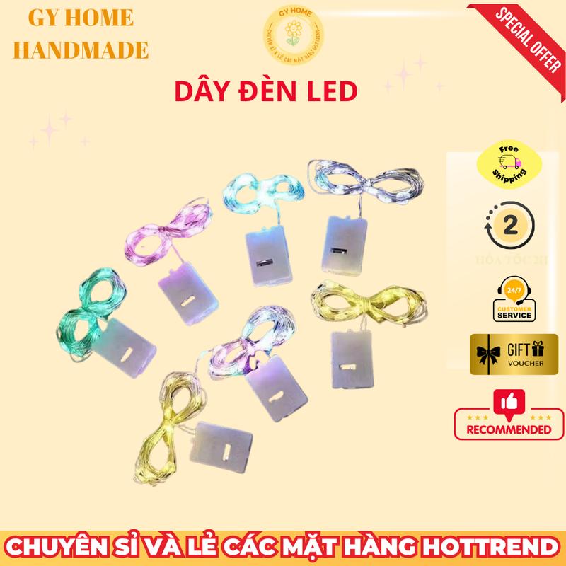 Dây Đèn Led 7 Màu Loại 1 Mét Có Sẵn Pin Dùng Trang Trí, Decor Nhà Cửa, Làm Đồ Handmade