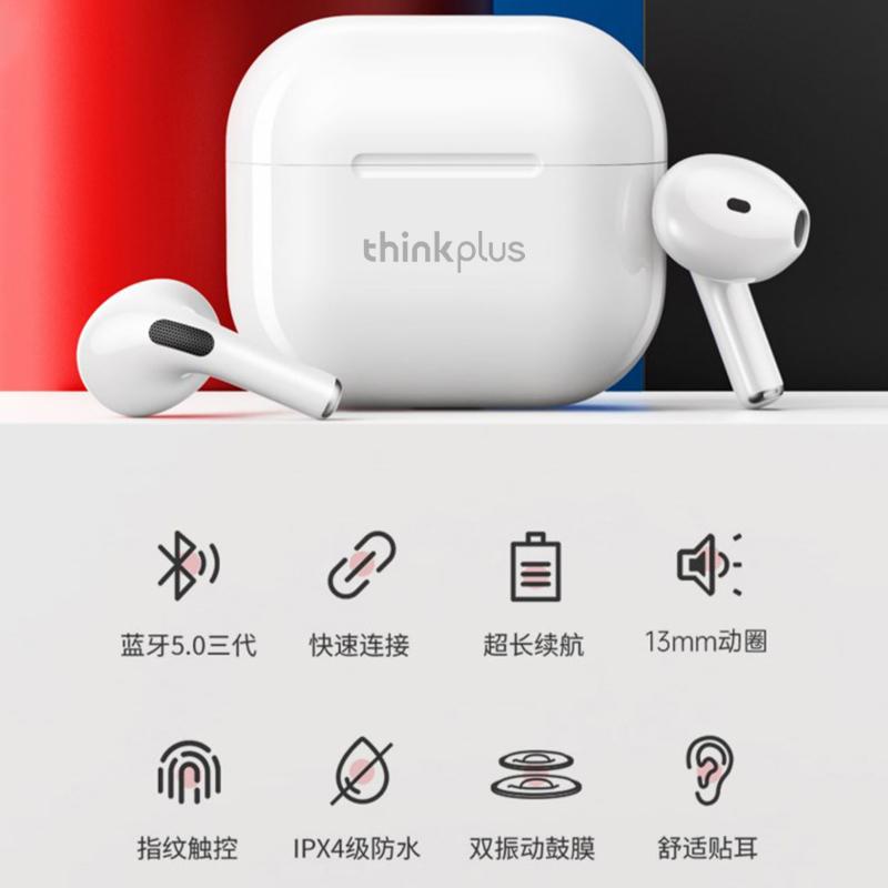 Thinkplus Pro TWS Headphone Nirkabel Earphone Bluetooth 5.0 Headset Tahan Air Dengan Mikrofon untuk Xiaomi iPhone Android Earbuds Jarak Transmisi 10m Baterai Ultra Panjang