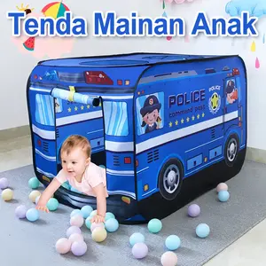 Tenda Mobil Mainan Anak: Petualangan Seru Fire Truck & Polisi! Untuk Indoor & Outdoor - Model Lipat Praktis
