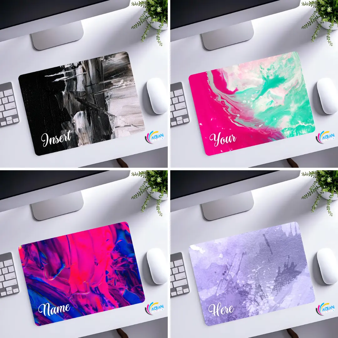 Insert Name - Abstract Sublimation printed Mouse pad - Square - Rubber - Thermal Printed - Matte - Rubber - Gift/Giveaways - 3mm thickness mousepad