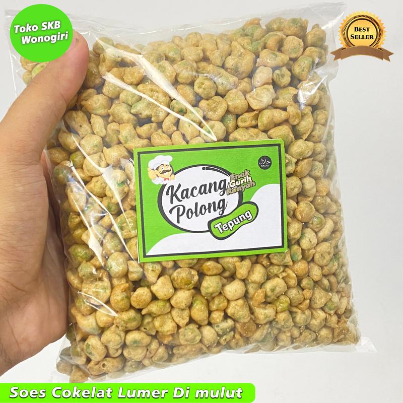 500grm Kacang Polong Tepung Asin Gurih poll Bumbu Pilihan Cemilang Anak dan Keluarga 1
