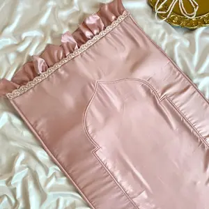 Sajadah Ruffle Silk Free Tasbih Mutiara Wedding Seserahan