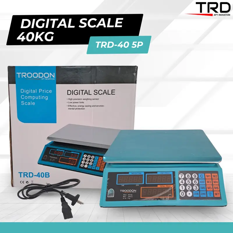 Timbangan TROODON Duduk Digital Tatakan Stainless 40 KG Cocok Untuk Usaha Buah loundry Timbangan Dapur(HIGH QUALITY) / TROODON Japan Technology Timbangan Kiloan Duduk Digital 40 KG 2