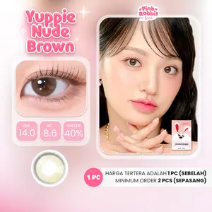 PINKRABBIT SOFTLENS YUPPIE NUDE BROWN - Normal, Minus 0.50 S/D 10.00 (1PCS/Sebelah)