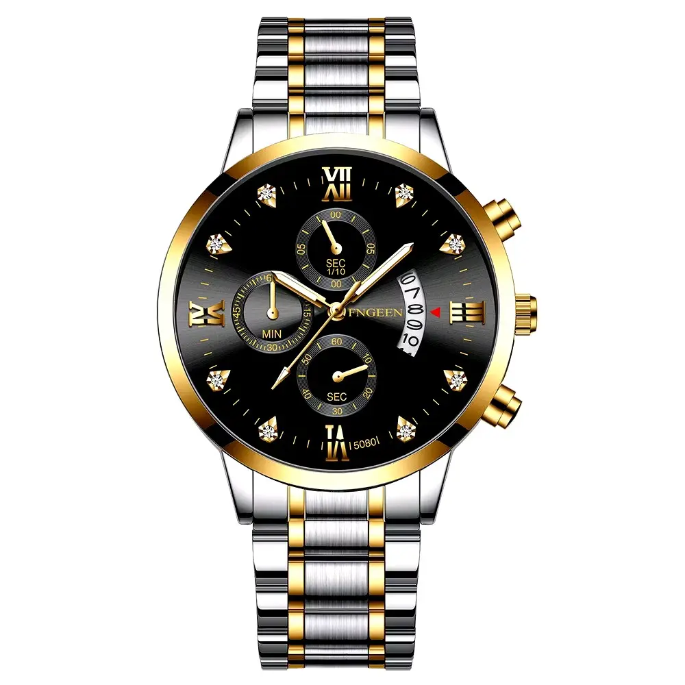 jam tangan pria luxury bercahaya stainless steel