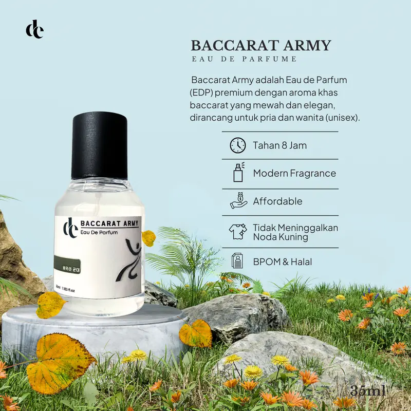 Parfum BACCARAT ARMY Parfum Pria Aroma Wanginya Tahan Lama Hingga 8 Jam Eau De Perfume 35 Ml 3