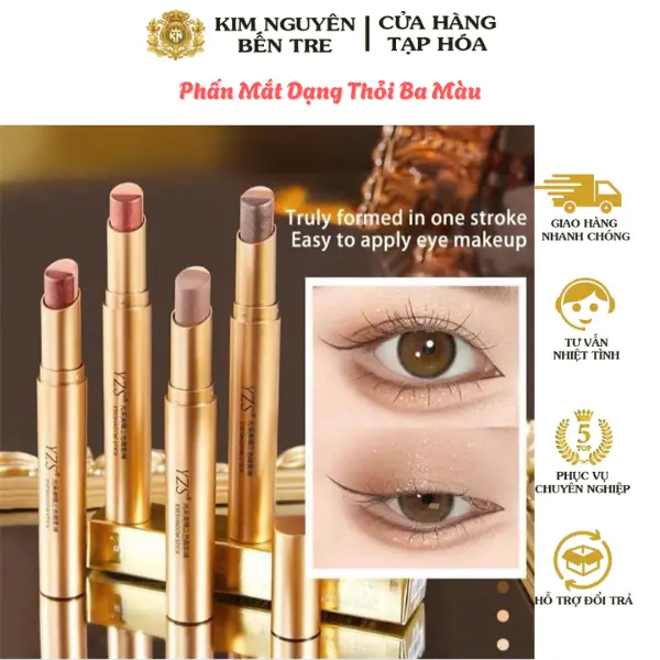 Phấn Mắt Dạng Thỏi Ba Màu YZS , Lâu Trôi , Không Thấm Nước , Mỹ Phẩm Trang Điểm Mắt