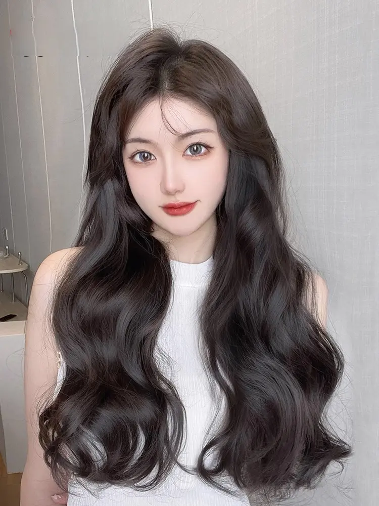 Rambut palsu wanita, rambut palsu kerinting, sambungan rambut, rambut palsu sehelai, rambut kerinting panjang Hair Hair Extensions