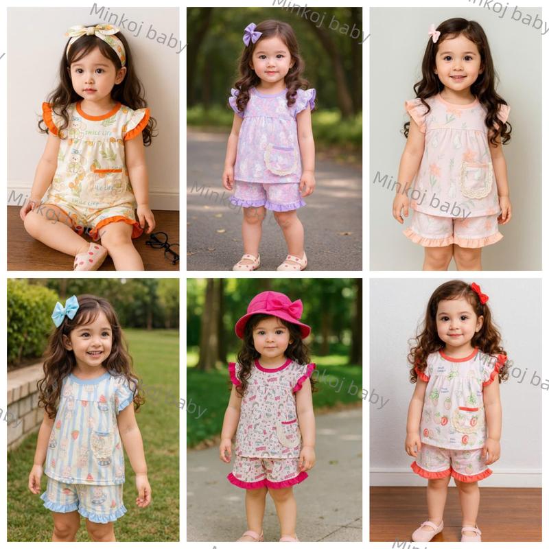 [Minkoj] 136DX - Bộ ngắn tay nhún bèo cánh tiên 2 lớp áo kèm túi phối ren xinh xắn cho bé từ 7-39kg chất thun lạnh 3D co dãn mềm mịn thoáng mát cho bé mặc đi học hay đi chơi đều xinh bé tròn hay cao mom trừ hao 1 size nhen