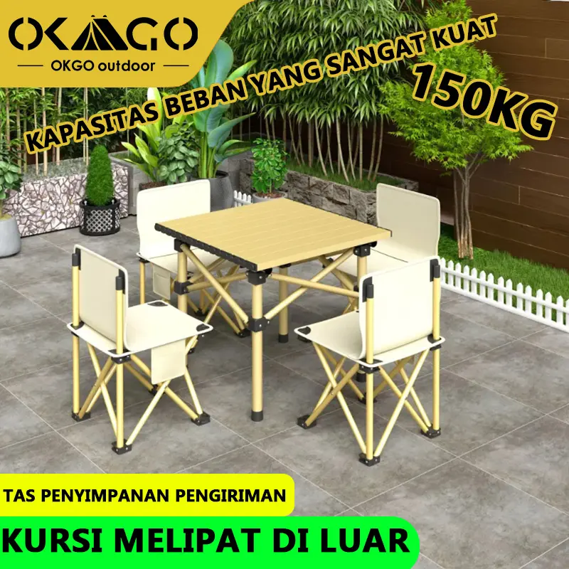Kursi Lipat OKGO Portable Dewasa L/XL/XXL Camping Outdoor Berkualitas Tinggi