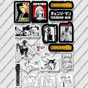 Stiker Anime Chainsaw Man Bahan Vinyl High Quality Laminasi Doff Tahan Air Cocok Untuk Case Hp Ukuran Kecil