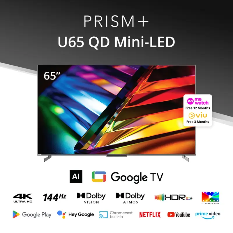 PRISM+ U75 Mini LED | Google TV | 75 inch | Quantum Colors 