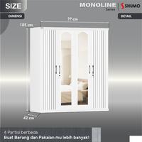 Gambar Lemari Pakaian Besi 4 Pintu Ayun Minimalis | Lemari Baju Swing - MOTIF-A, DIRAKIT dari Citra furniture Kota Administrasi Jakarta Pusat 5 Tokopedia