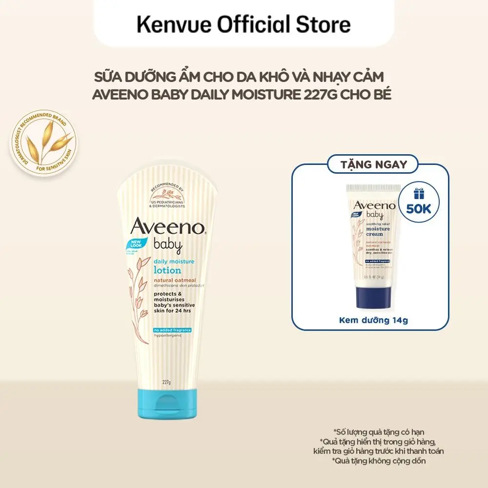 Sữa dưỡng ẩm cho da khô và nhạy cảm Aveeno Baby Daily Moisture 227g | Cho Bé
