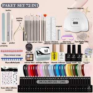 SET NAIL ART LENGKAP 46IN1/47IN1/50IN1/59IN1/72IN1 SET KUTEK GEL NAIL POLISH UV/UNTUK NAIL ART PEMULA