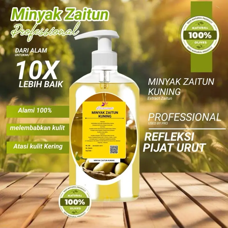 MINYAK ZAITUN PREMIUM MURNI PIJAT URUT REFLEKSI PELUMAS BPOM Mengencangkan 1
