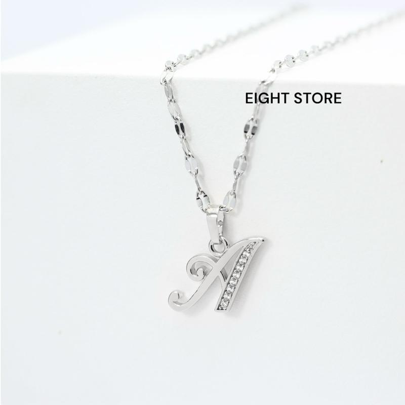 Kalung  Inisial Nama dari A sampai Z  Anti karat Dan Tidak Luntur (Kalung Pecah Kopi).