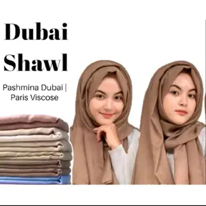 Hijab pasmina Dubai Shawl Premium  Jilbab Voal Wanita  Muslim  Kerudung pashmina Panjang - Lebih dari 20 Warna - Hitam