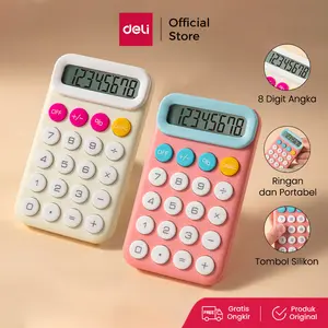 Deli Desktop Calculator / Kalkulator Meja Mini Portable Lucu EM12