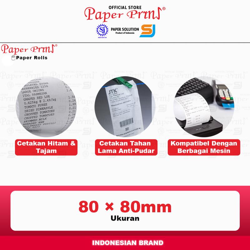 Kertas Thermal Struk 80x80mm Paperpryns Standard (@1 Roll) 2