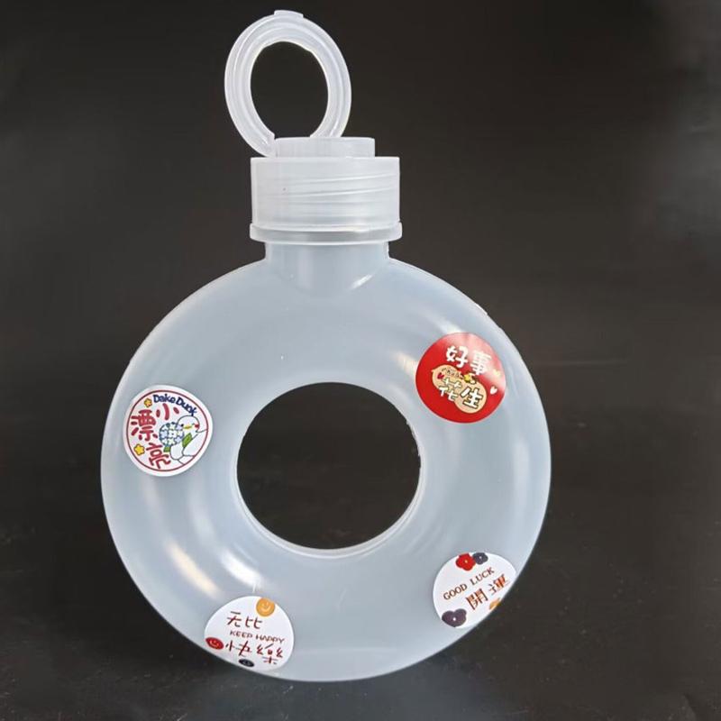 Product Introduction of Youth-friendly Water Bottle Bpa-free Drink Bottle Cute Donut Kids Water Bottle Leak-proof Travel Cup with Handle Ring Anti Fall 50