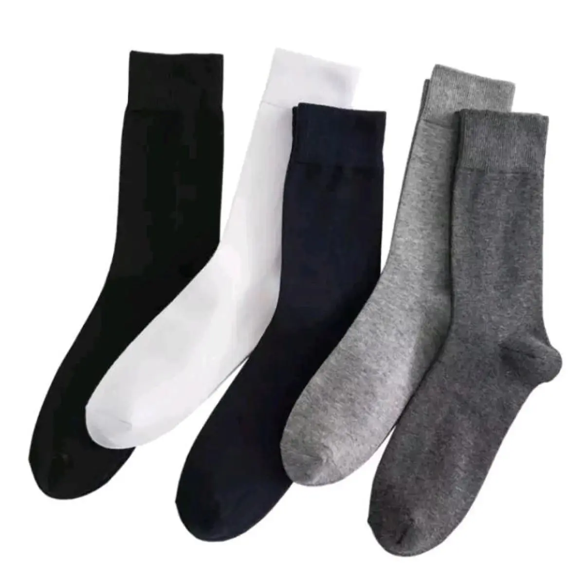 4 Pasang Kaos Kaki Polos Panjang Sebetis Remaja Dewasa Murah Warna Abu Putih Hitam Navy untuk Pengguna