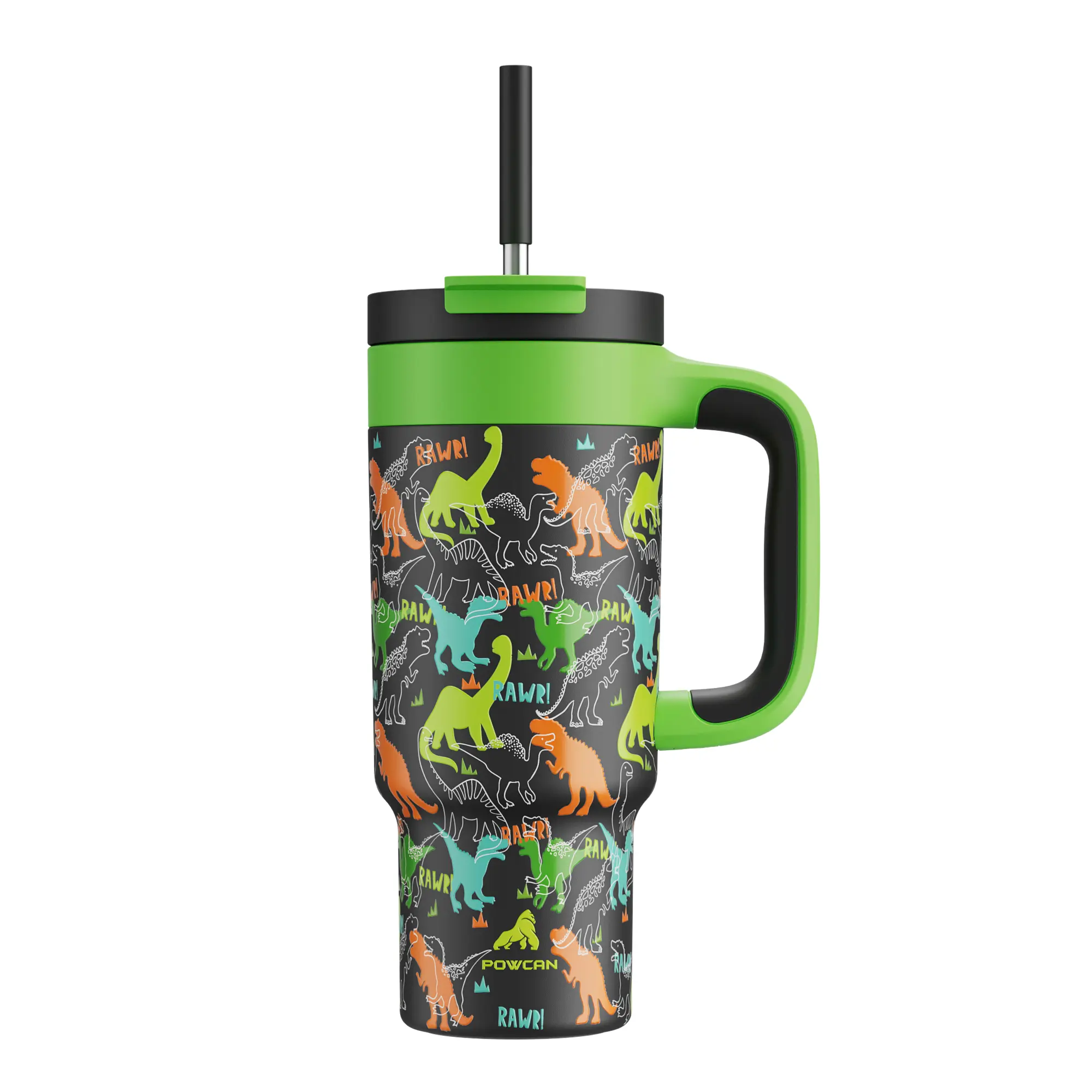 POWCAN 【NEW theme】24oz Insulated Tumblers With Handle And Straw  Stainless Steel Tumbler Cups With Lid| Insulated Cup Reusable Stainless Steel Water Bottle Travel Mug Cupholder Friendly | Gifts for LOVER Him Her