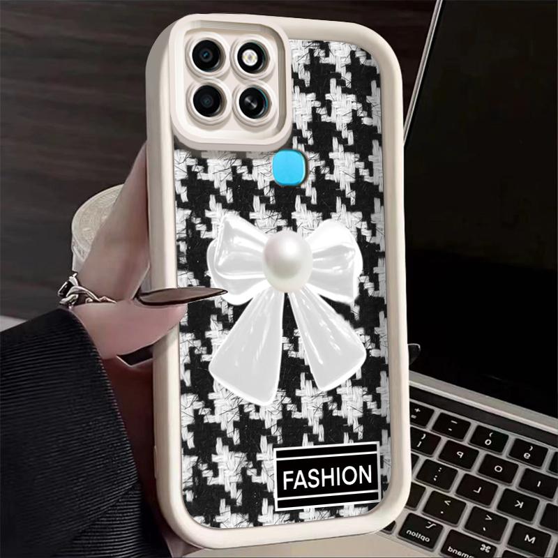 Casing Hp Infinix Smart 6 Infinix Smart 6 Plus Case pola perhiasan pita Kesing HP pelindung silikon ganda Softcase pelindung silikon baru Casing 1