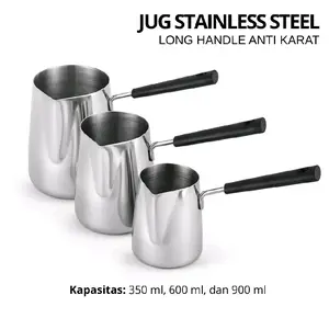 DROHOEY Gelas Panci Jug Melted Butter Coffee Pot Stainless Steel Long Handle - S07