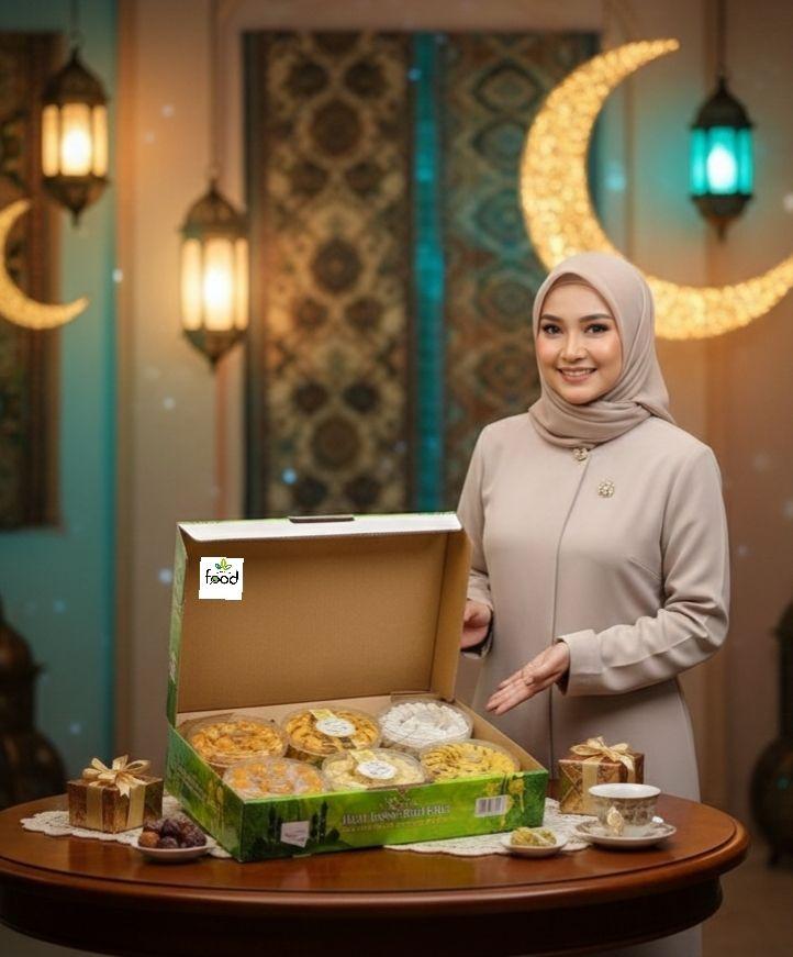 THR Paket Kue Kering Lebaran THR Isi 6 Toples Premium Nastar Snack Pedas Manis Sagu Cemilan Food Crispy Susu Keju Halal POM Expired 1 Tahun