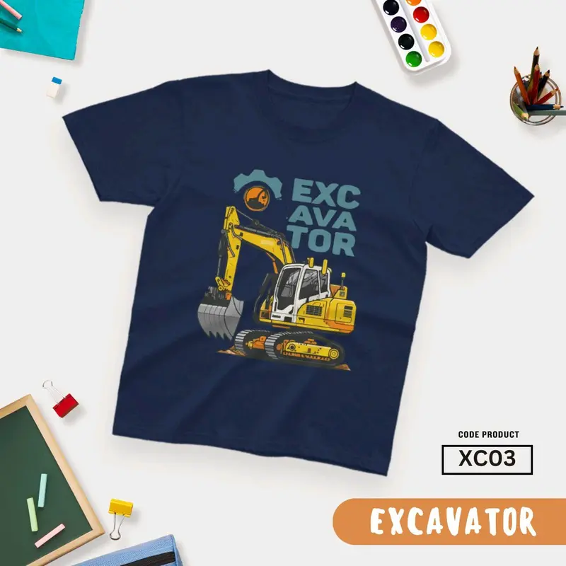 KAOS ANAK (EXCAVATOR SERIES TERBARU) NYAMAN DIPAKAI BAHAN HALUS Pakaian 1