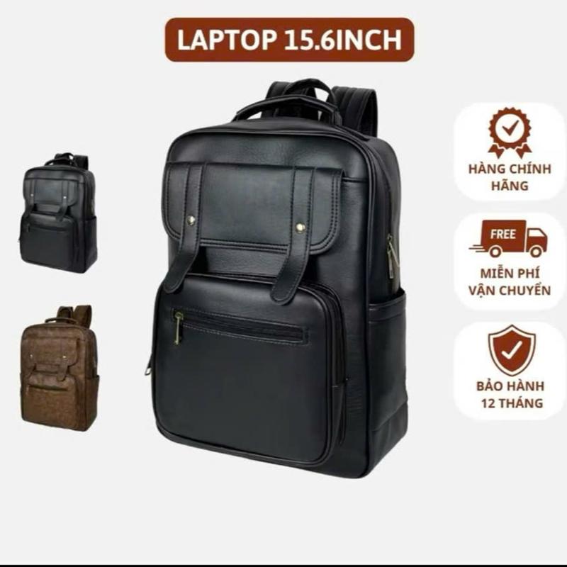 Balo da nam nữ chống thấm nước, đựng laptop, sách vở, đồ dùng học tập, đi học, đi làm 15,6 inch. balo  da dohago  túi balo  laptop balo  elever balo  size 40