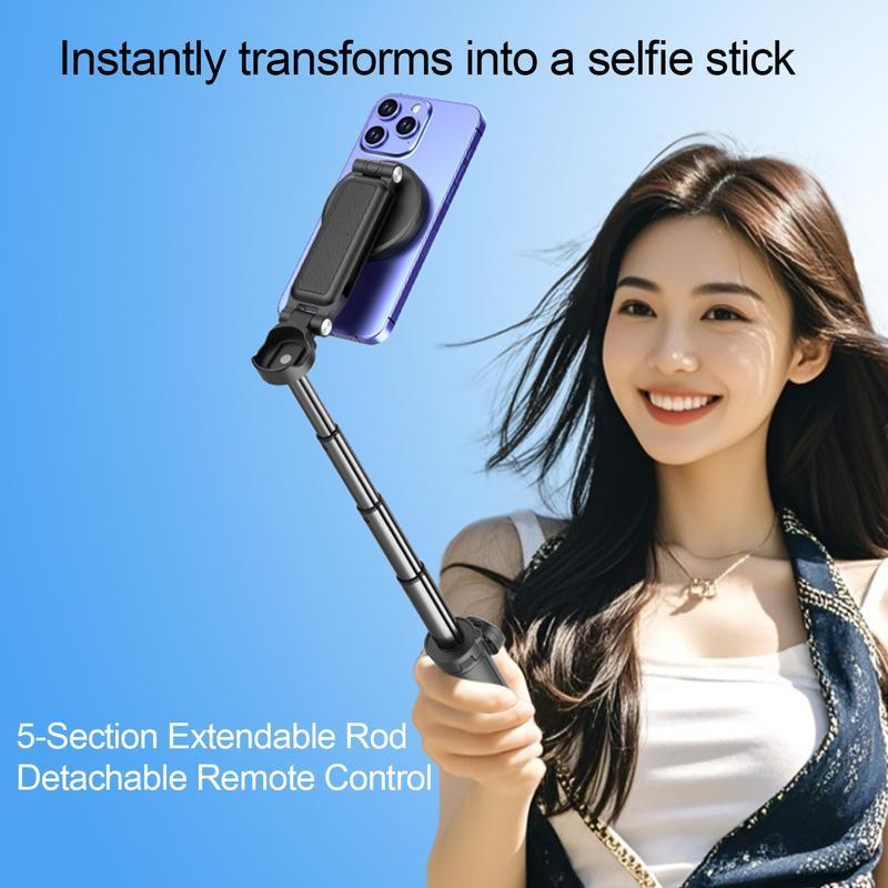 3-in-1 Magnetic Phone Grip，Magsafe phoneholder，Wonew Palm-Size Selfie Stick/Tripod，travel selfie portable，with Bluetooth remote， 6