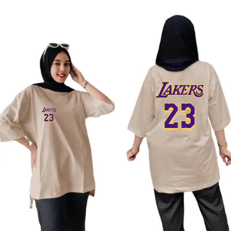 Kaos Oversize Wanita Angka Ukuran L XL Dan XXL Atasan Lembut 3