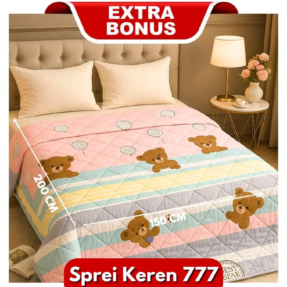Bedcover Katun 150x200 Bahan Katun Tanpa Busa dan Tidak Luntur - Kado, Kain Sarung