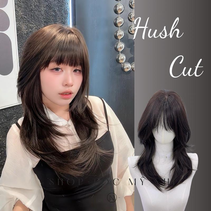 Tóc Giả Mỹ Nhi Hush Cut Mái Thưa Hàn Quốc Màu Nâu Đen Tự Nhiên c-dk-1203 Da Đầu Dệt Kim