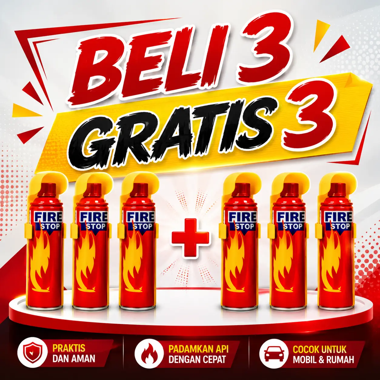 Fire Stop PROMO BELI 3 GRATIS 3 Extinguisher APAR Mini 500ml Portable untuk Mobil Rumah Dapur Aman dan Efektif