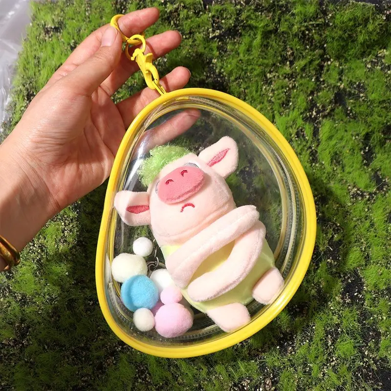 Túi Búp Bê Hoạt Hình, Chống Bụi, Túi Ngoài Trời, Trong Suốt, Dày, Túi Ngoài Trời Mini, Với Vòng Kim Loại, Túi Đựng Búp Bê, Móc Chìa Khóa Tự Làm, 16cm, Túi Búp Bê 6