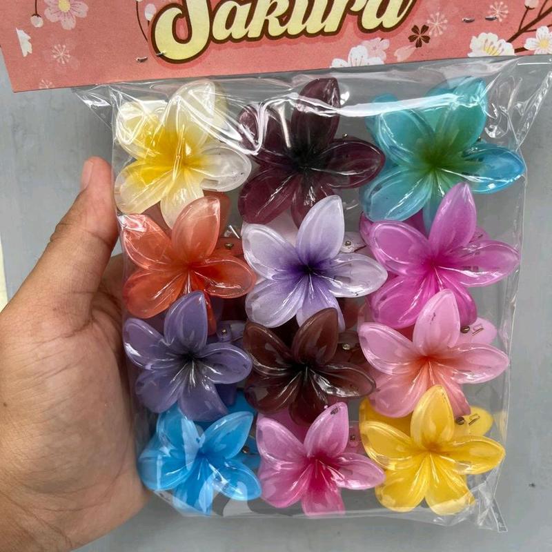 Jepit kamboja 12 pcs jepit bunga kamboja ukuran 5 cm grosir jepit rambut korea 4