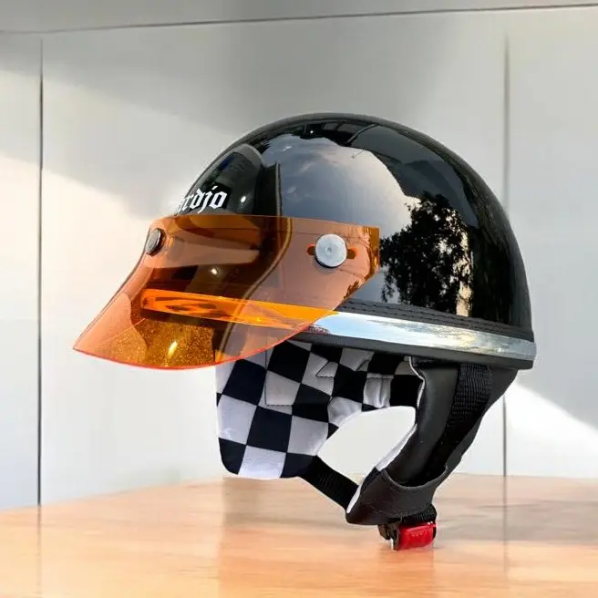 Helm Chips Terbaru Busa Checkerboard Pet Transparan